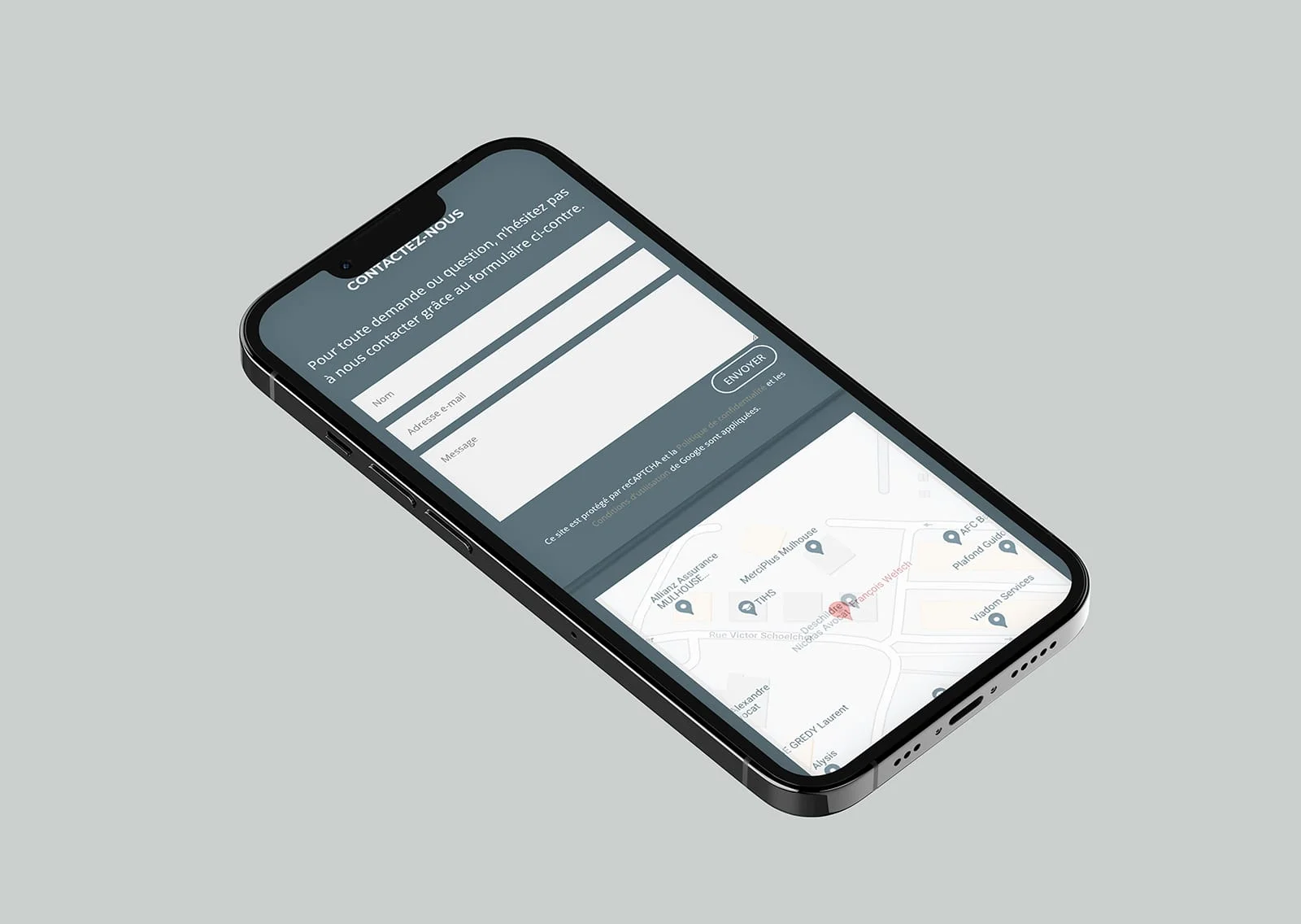 Site Francois Welsch Avocat – Contact version mobile – Graphiste webdesigner Mulhouse Florian Weigel